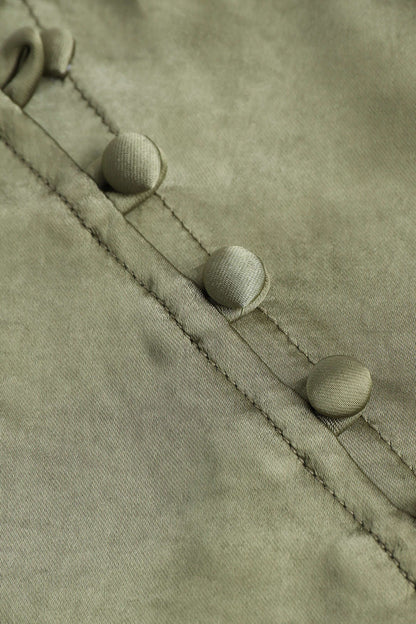 Satijne Split Rok met Knoopdetails