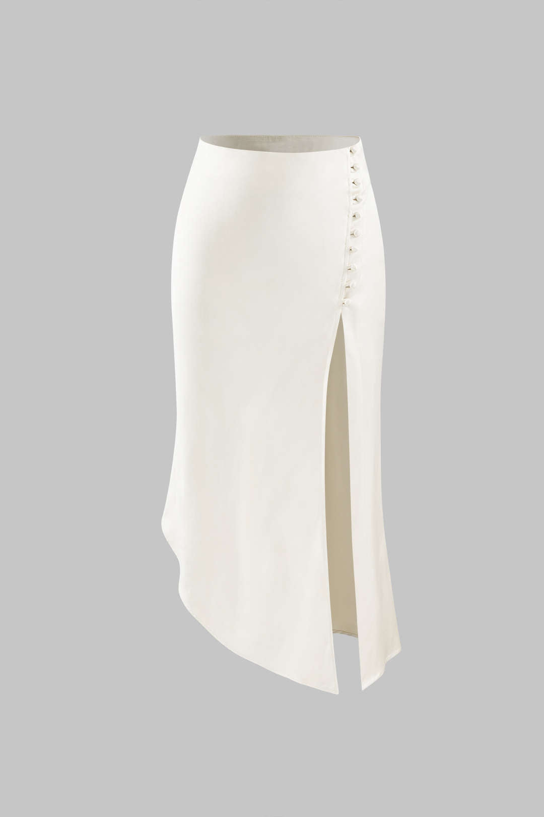 Satijne Split Rok met Knoopdetails