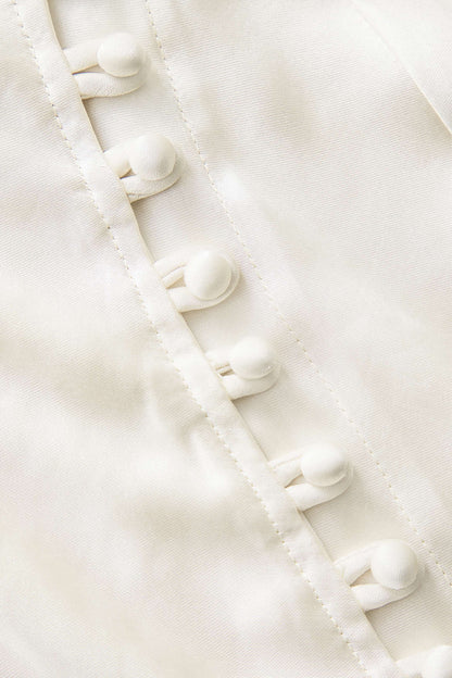 Satijne Split Rok met Knoopdetails